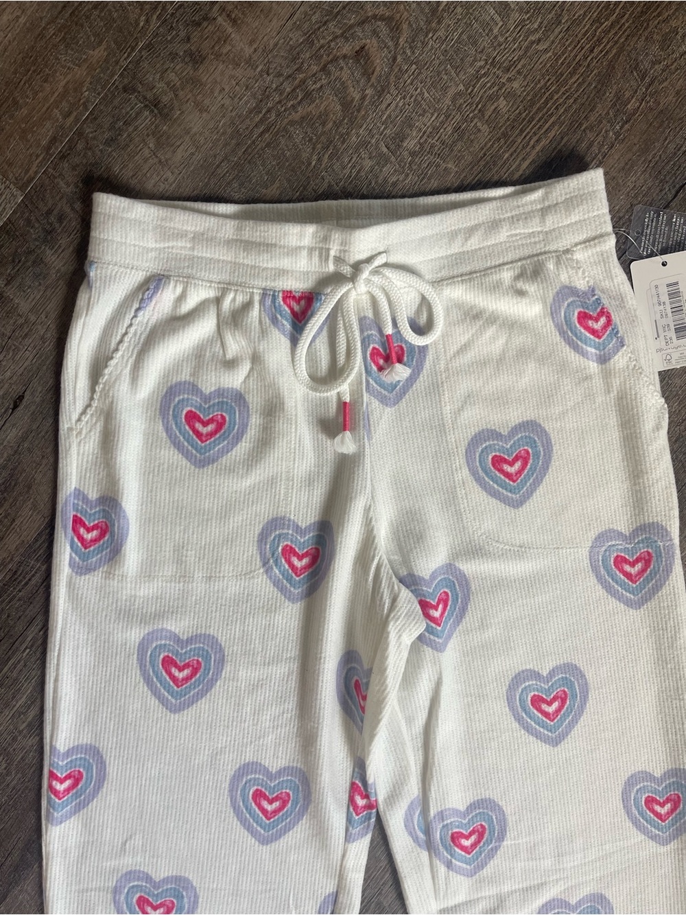 PJ Salvage SET Peace & Love hearts knit pants /long sleeve top - Picture 9 of 11